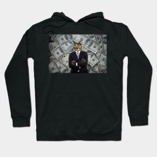 gato empresario millonario Hoodie